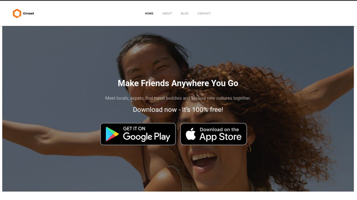 Omeet app login screen