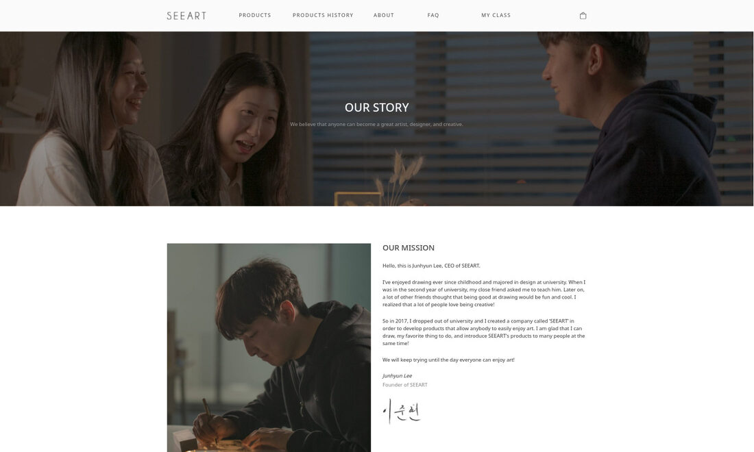 Seeart international ecommerce storefront